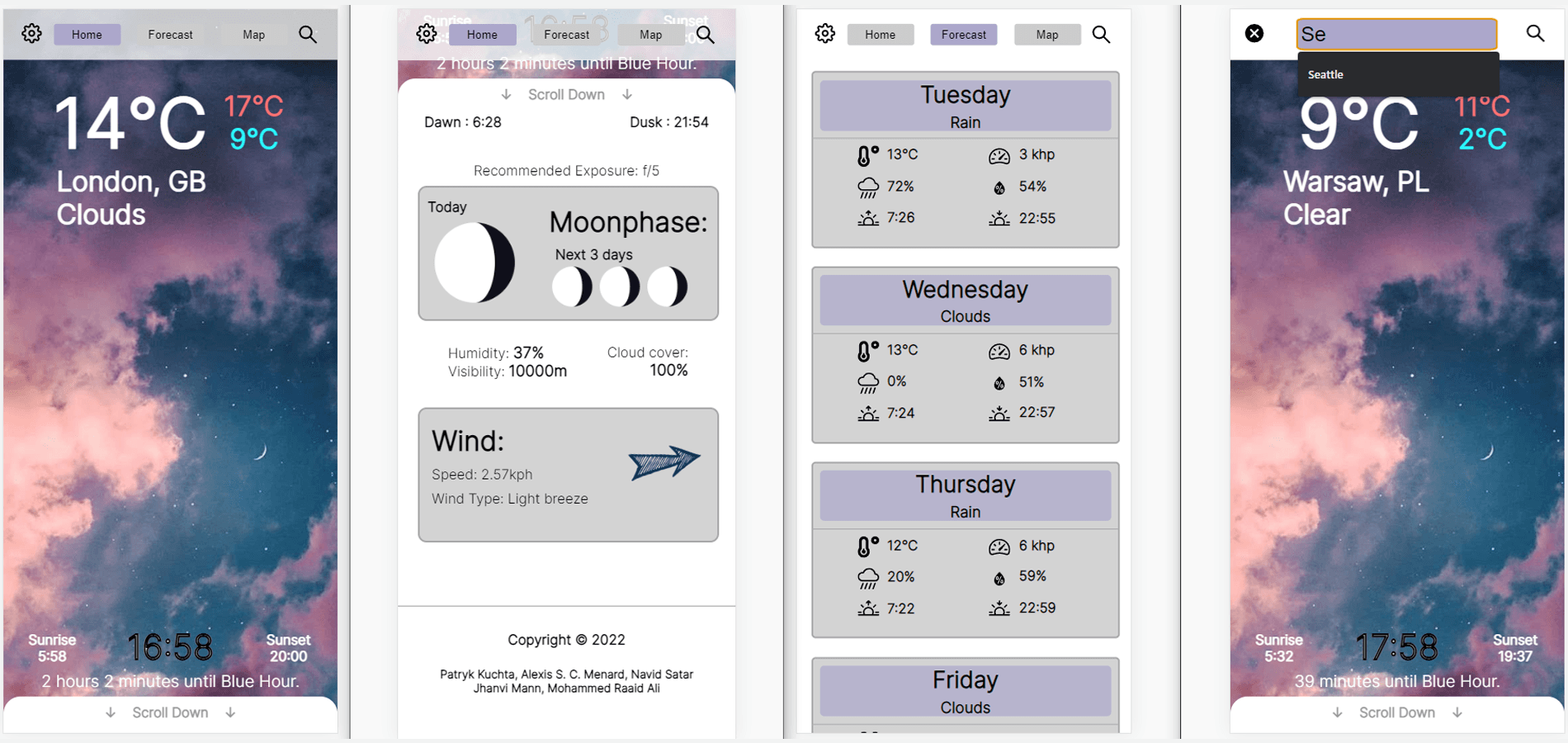 Image showing the Fully functional weather app project.