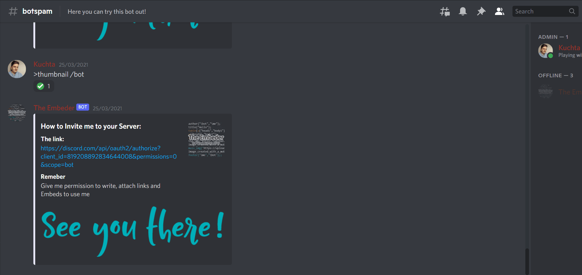 Image showing the A discord bot for colourful messages project.